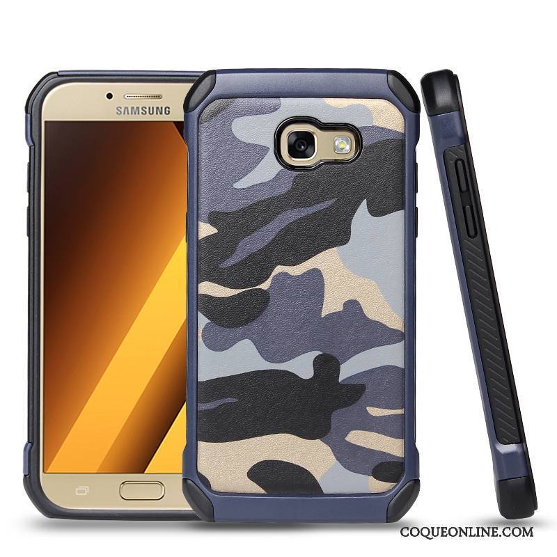 Samsung Galaxy A3 2017 Coque De Téléphone Étoile Incassable Étui Protection Camouflage Bleu