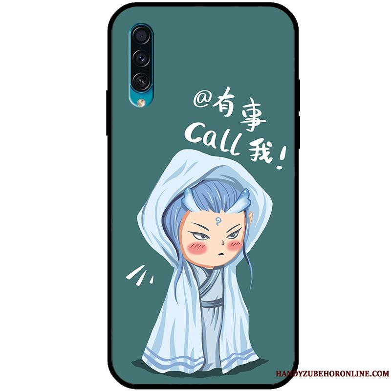 Samsung Galaxy A30s Coque Charmant Protection Incassable Dessin Animé Net Rouge Étui Vert