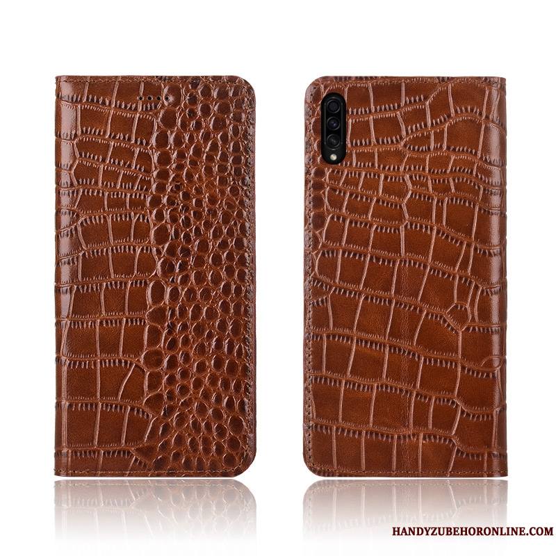 Samsung Galaxy A30s Housse Délavé En Daim Marque De Tendance Étui En Cuir Coque Protection Silicone