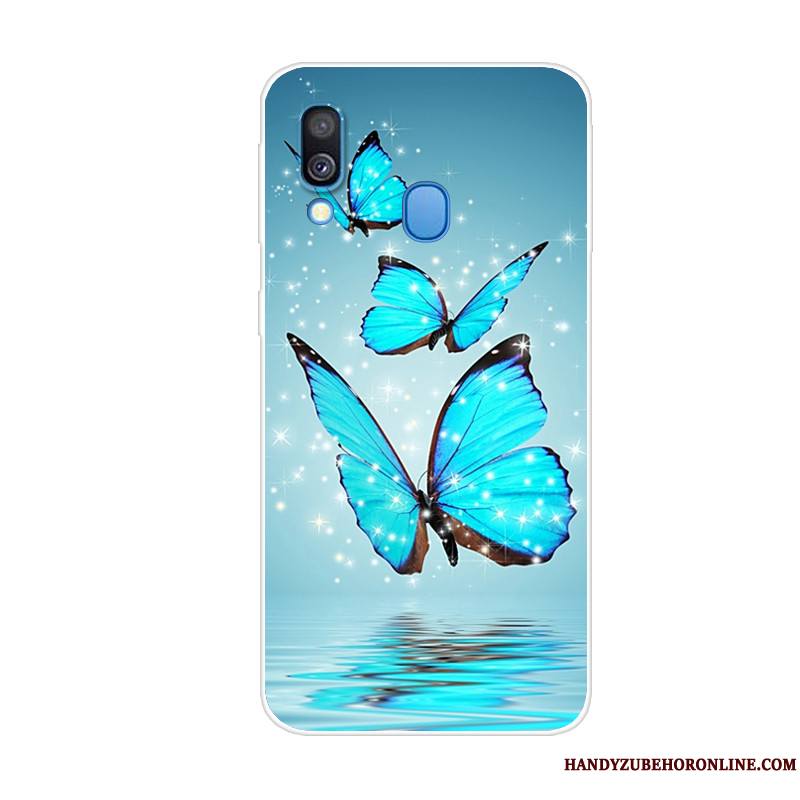 Samsung Galaxy A40 Coque De Téléphone Fluide Doux Silicone Animal Tendance Étoile Bleu