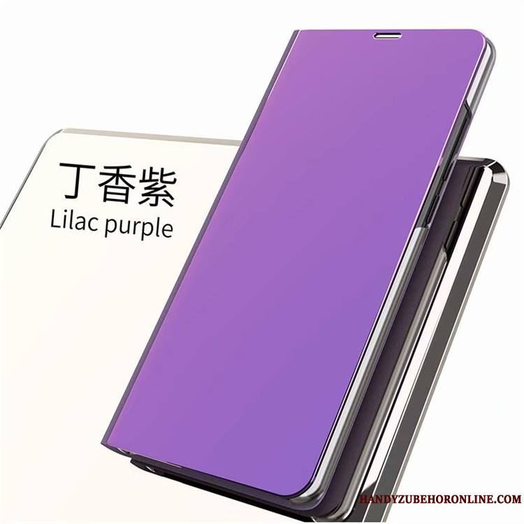 Samsung Galaxy A40 Violet Étui Coque De Téléphone Placage Miroir Support Housse