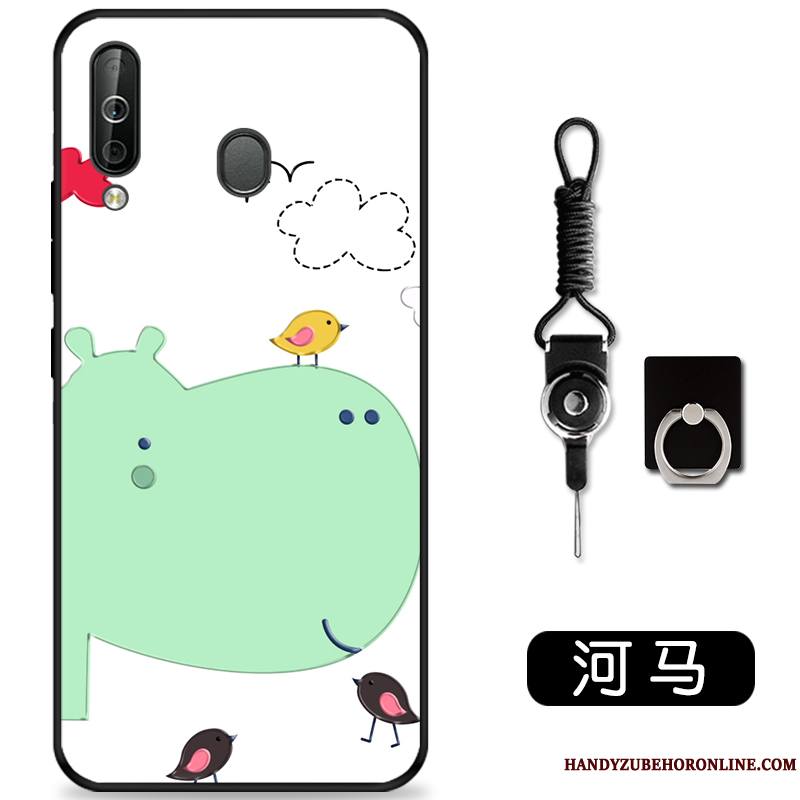 Samsung Galaxy A40s Coque De Téléphone Étui Gaufrage Vert Dessin Animé Protection Fluide Doux