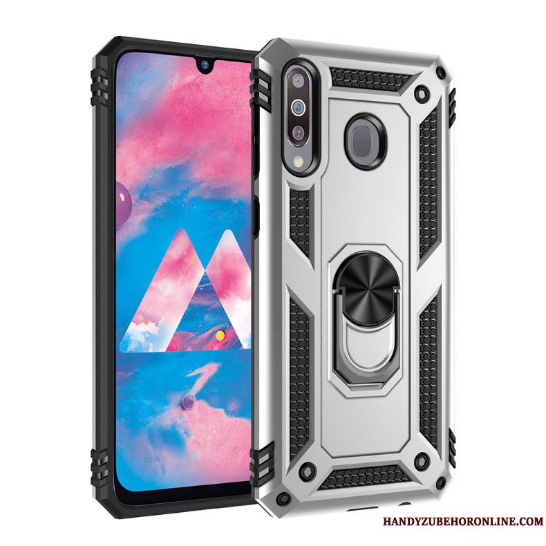 Samsung Galaxy A40s Support Magnétisme Étoile Coque À Bord De Téléphone Argent