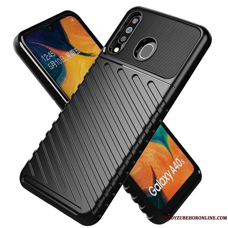 Samsung Galaxy A40s Étui Étoile Simple Noir Protection Incassable Coque De Téléphone