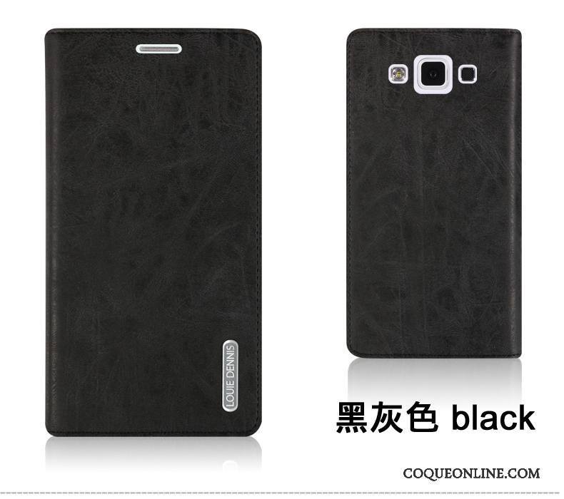 Samsung Galaxy A5 2015 Clamshell Étui En Cuir Coque Étoile Tendance Noir Téléphone Portable