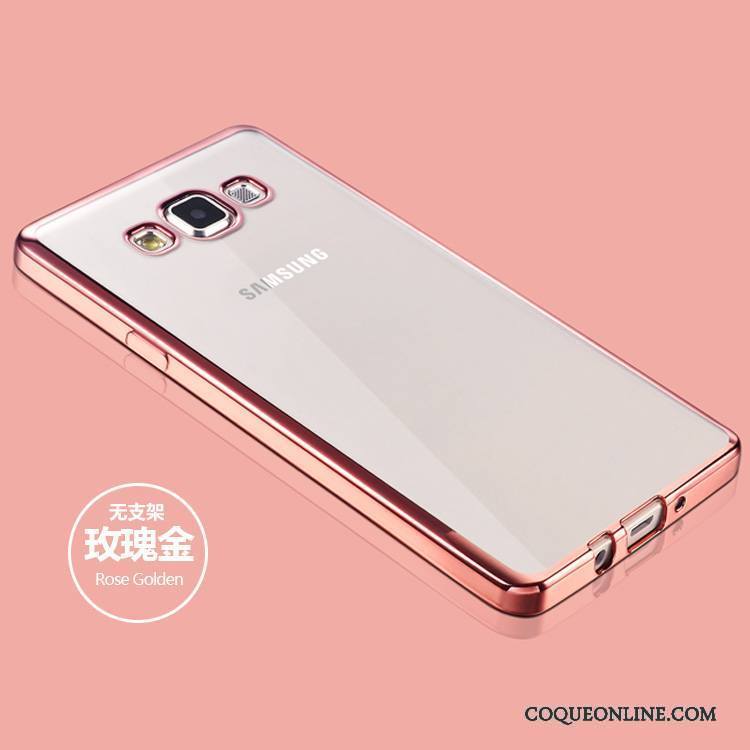 Samsung Galaxy A5 2015 Incassable Transparent Or Rose Coque De Téléphone Fluide Doux Étoile Étui