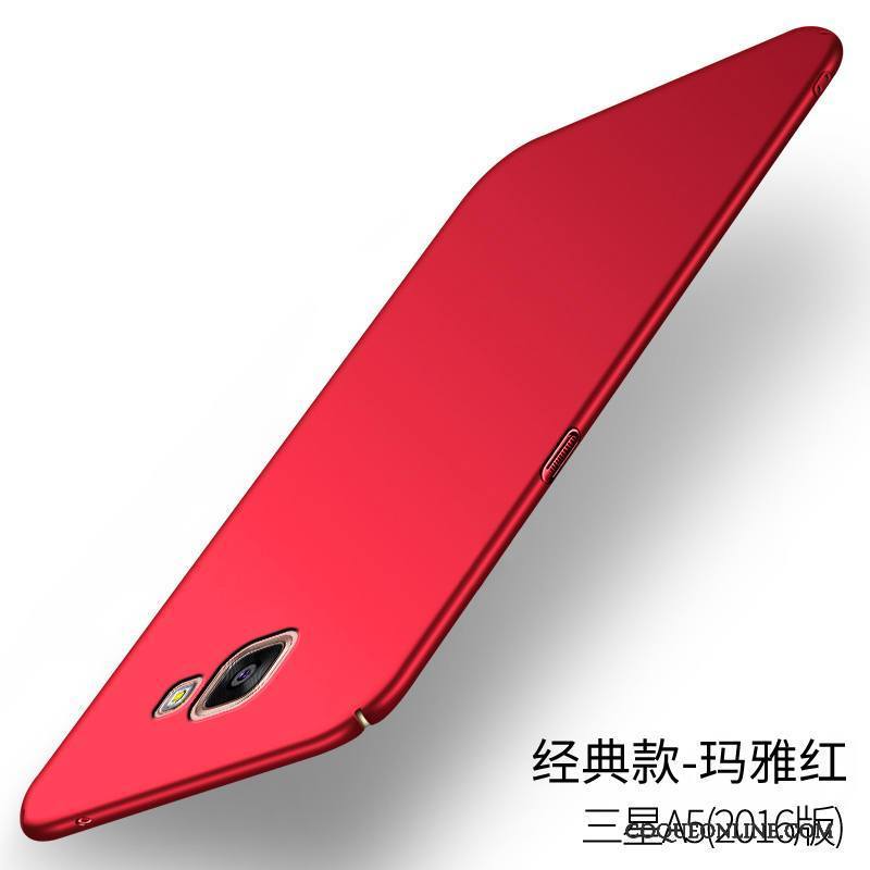 Samsung Galaxy A5 2016 Coque De Téléphone Délavé En Daim Étoile Incassable Difficile Très Mince Rouge