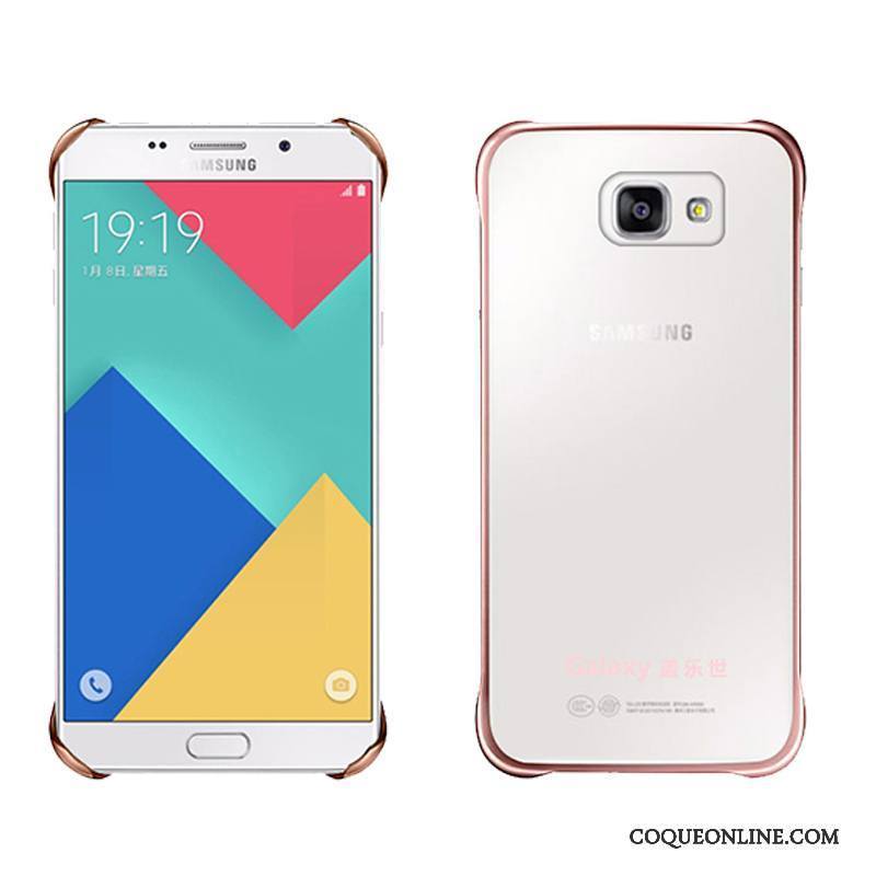 Samsung Galaxy A5 2016 Coque Protection Étui En Cuir Authentique Or Rose Transparent Étoile Couvercle Arrière