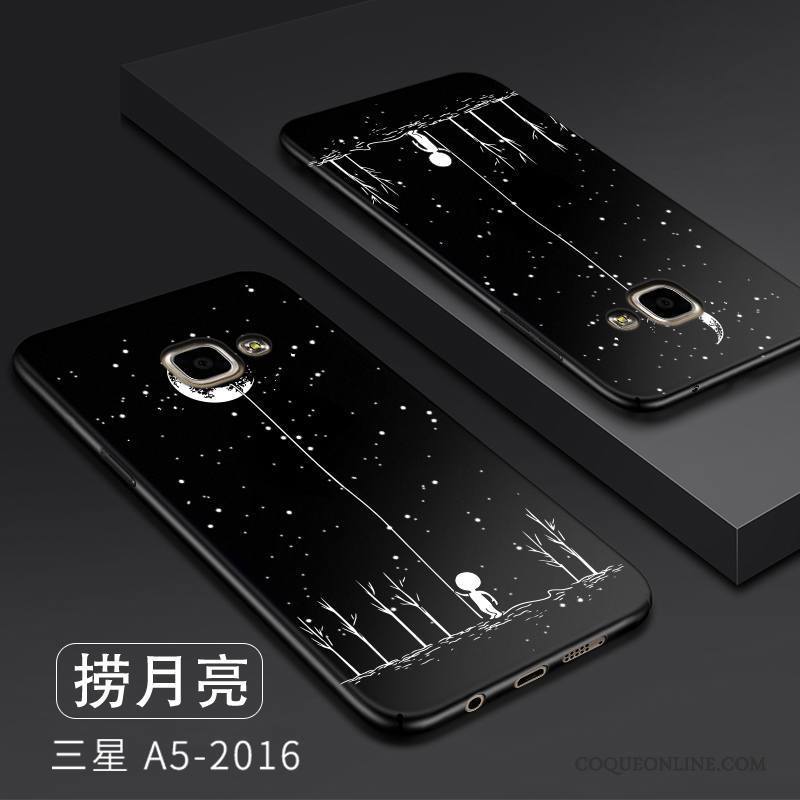 Samsung Galaxy A5 2016 Coque Tout Compris Légère Protection Noir Étui Étoile Personnalité