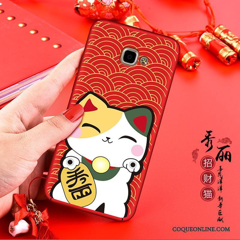 Samsung Galaxy A5 2016 Nouveau Étoile Rouge Coque Chat Richesse Protection