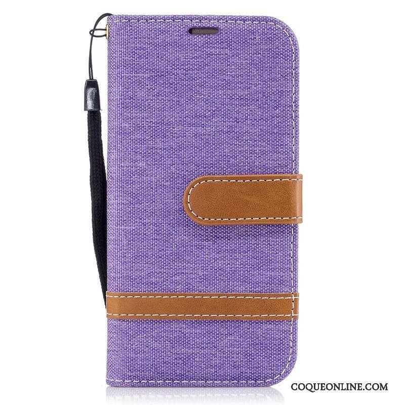 Samsung Galaxy A5 2017 Téléphone Portable Violet Étoile Housse Coque Étui En Denim