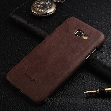 Samsung Galaxy A5 2017 Étoile Business Étui Délavé En Daim Cuir Véritable Protection Coque De Téléphone