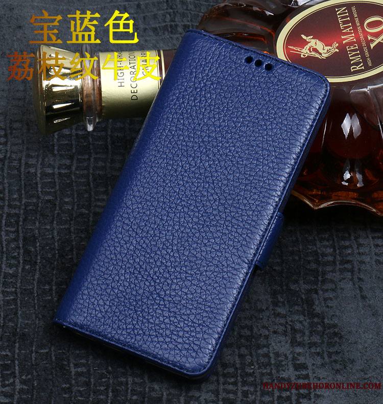 Samsung Galaxy A50 Coque Étui Bleu Protection Incassable Étui En Cuir Étoile Résistant À L'usure