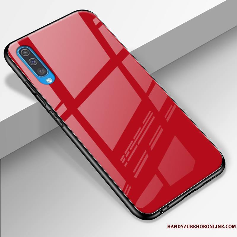 Samsung Galaxy A50 Luxe Protection Coque De Téléphone Rouge Étui Verre Personnalité