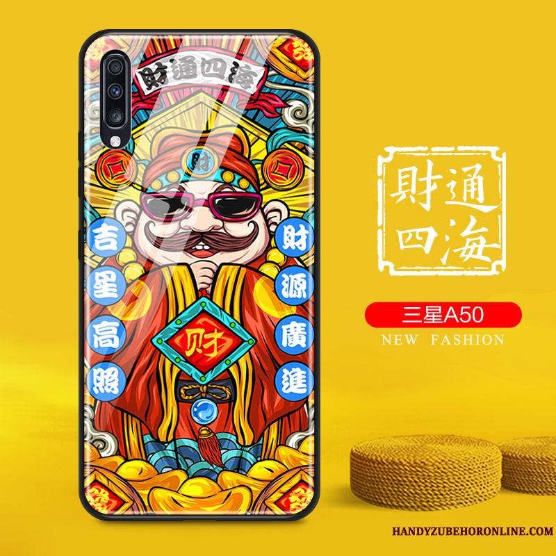 Samsung Galaxy A50 Personnalité Style Chinois Tendance Jaune Étoile Coque De Téléphone Marque De Tendance