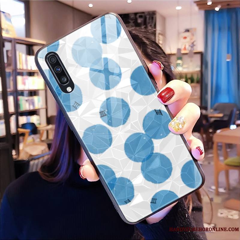 Samsung Galaxy A50s Bleu Coque Losange De Téléphone Dessin Animé Étoile Fluide Doux