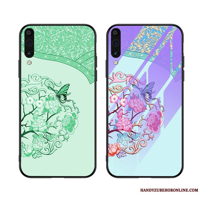 Samsung Galaxy A50s Coque Incassable Personnalité Tout Compris Tendance Verre Vert Étoile