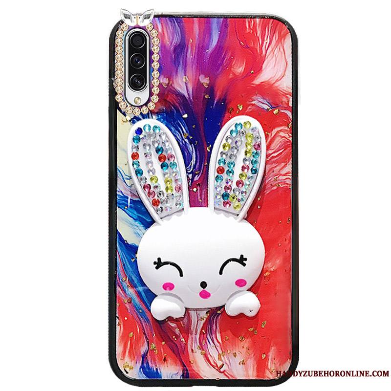 Samsung Galaxy A50s Coque Ornements Suspendus Créatif Étoile Support Rouge Fluide Doux Incassable