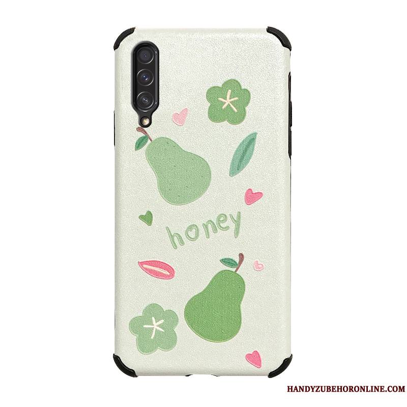 Samsung Galaxy A50s Coque Protection Vert Soie Mulberry Modèle Fleurie Étoile Dessin Animé Étui