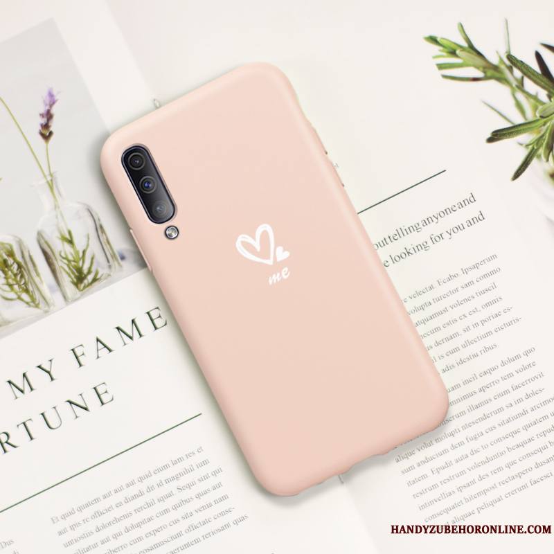 Samsung Galaxy A50s Coque Rose Amour Étoile Très Mince Tendance Simple Étui