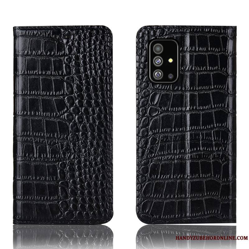 Samsung Galaxy A51 Housse Protection Étui En Cuir Étoile Noir Tout Compris Coque De Téléphone