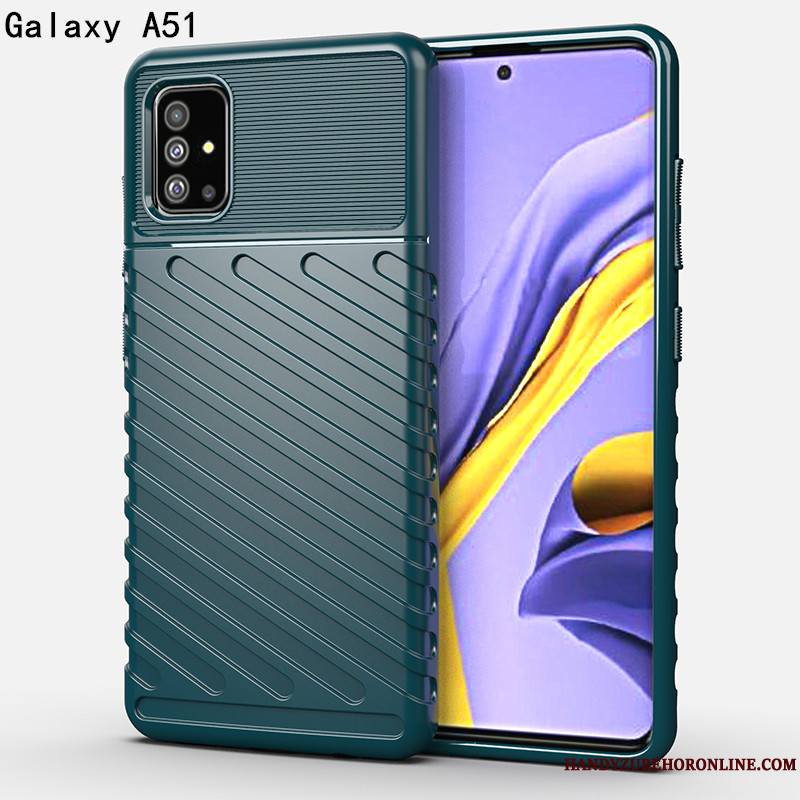 Samsung Galaxy A51 Luxe Ballon Trois Défenses Étui Personnalité Coque De Téléphone Délavé En Daim