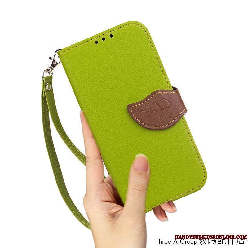 Samsung Galaxy A6 Coque De Téléphone Simple Vert Incassable Clamshell Étui Étui En Cuir