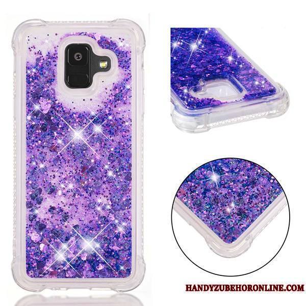 Samsung Galaxy A6 Coque Fluide Doux Violet Protection De Téléphone Étoile Étui
