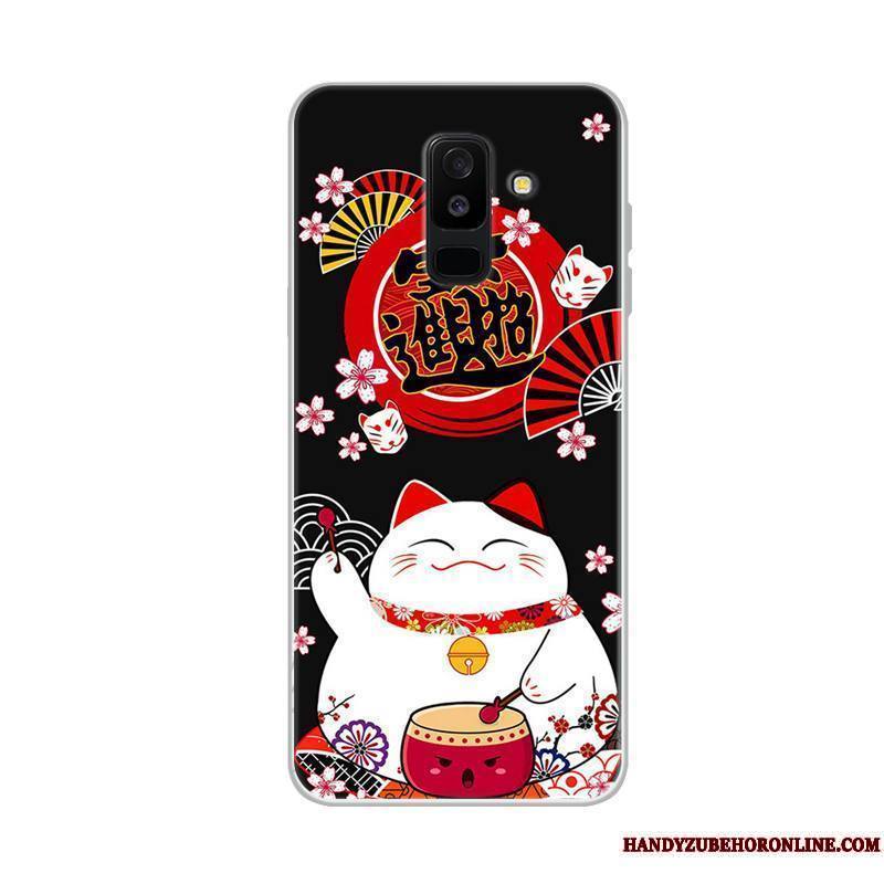 Samsung Galaxy A6+ Créatif Dessin Animé Coque De Téléphone Fluide Doux Marque De Tendance Étoile Noir