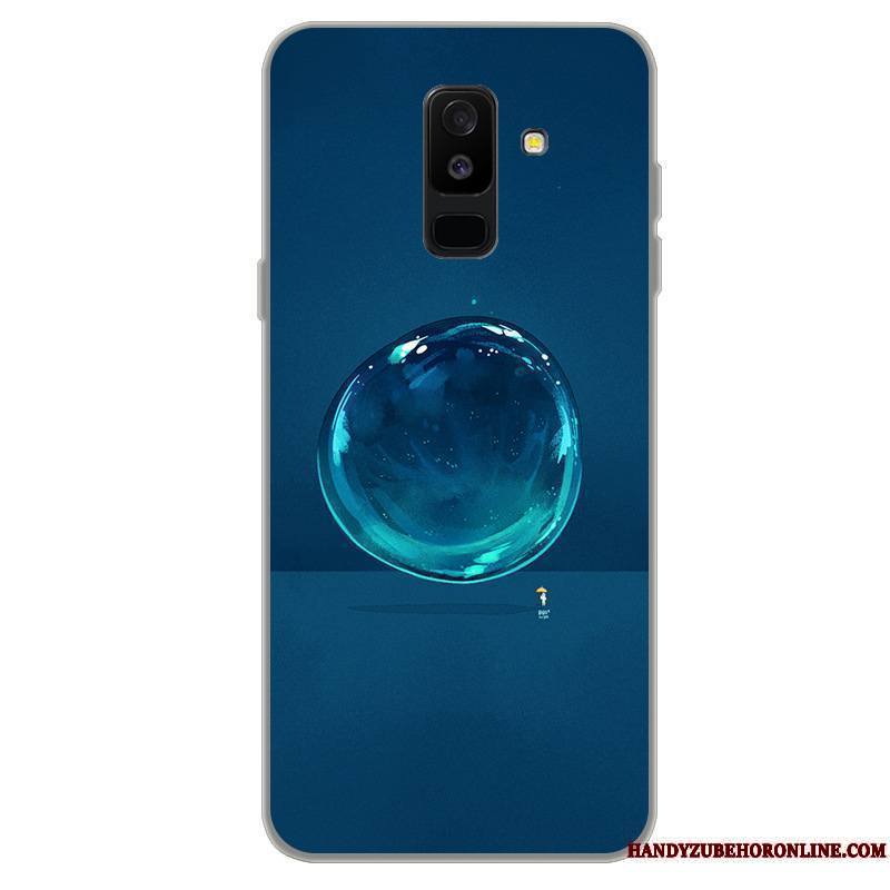 Samsung Galaxy A6+ Fluide Doux Bleu Étui Étoile Dessin Animé Coque De Téléphone