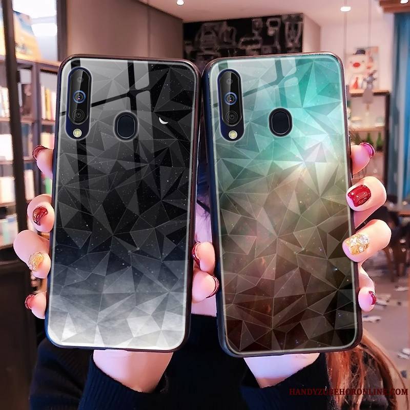 Samsung Galaxy A60 Coque Étoile Nouveau Marque De Tendance Noir Fluide Doux Étui Modèle Fleurie