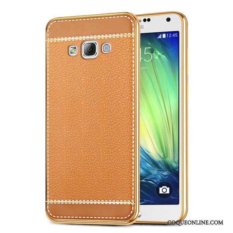 Samsung Galaxy A7 2015 Étoile Coque Silicone Orange Incassable De Téléphone Jaune