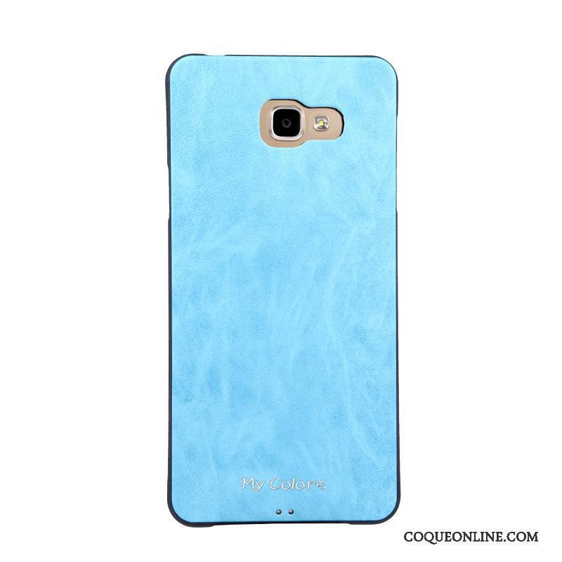 Samsung Galaxy A7 2016 Business Coque De Téléphone Bleu Similicuir Étoile Fluide Doux Protection