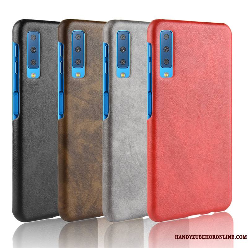 Samsung Galaxy A7 2018 Incassable Coque Étoile Rouge Étui De Téléphone Protection