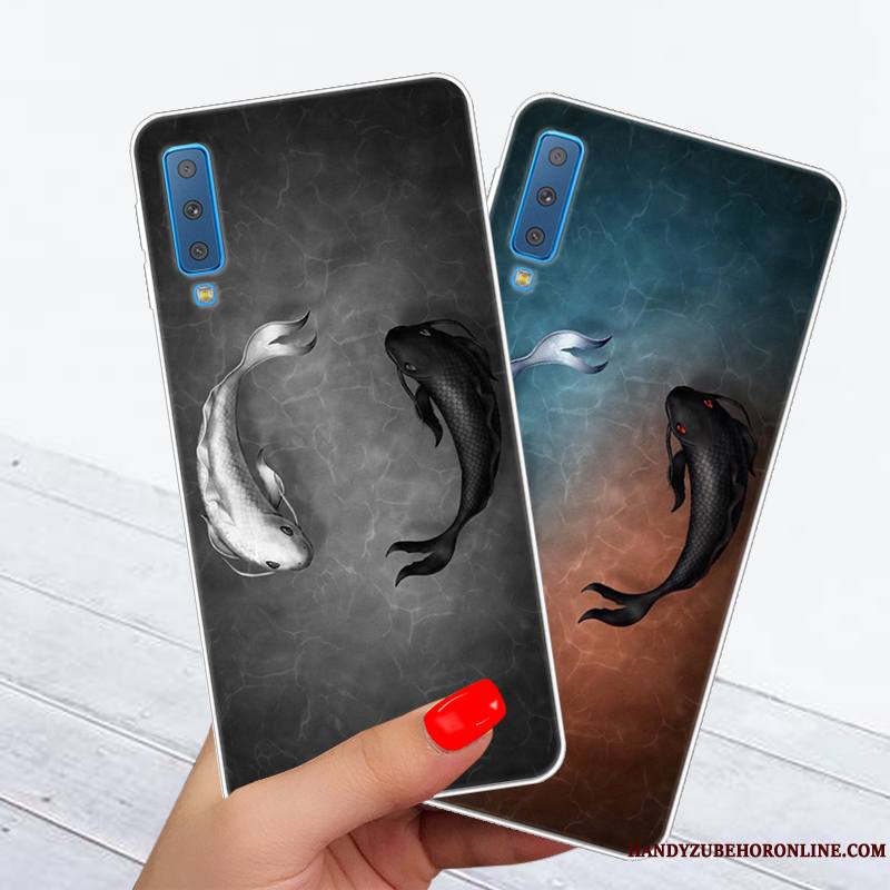 Samsung Galaxy A7 2018 Marque De Tendance Étui Étoile Dessin Animé Fluide Doux Incassable Coque De Téléphone