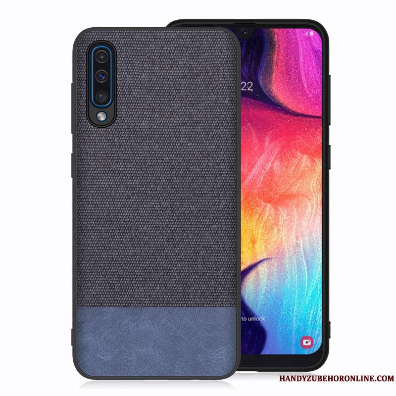 Samsung Galaxy A70 Bleu Étoile Tissu Coque De Téléphone