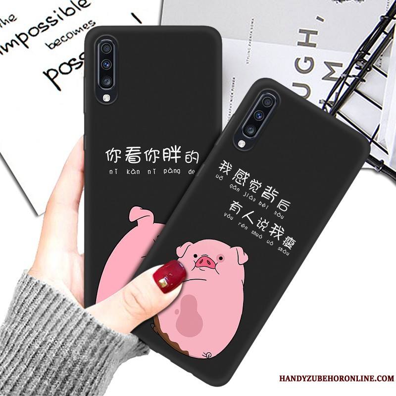 Samsung Galaxy A70 Coque Noir Personnalité Fluide Doux Net Rouge Dessin Animé Étoile Protection