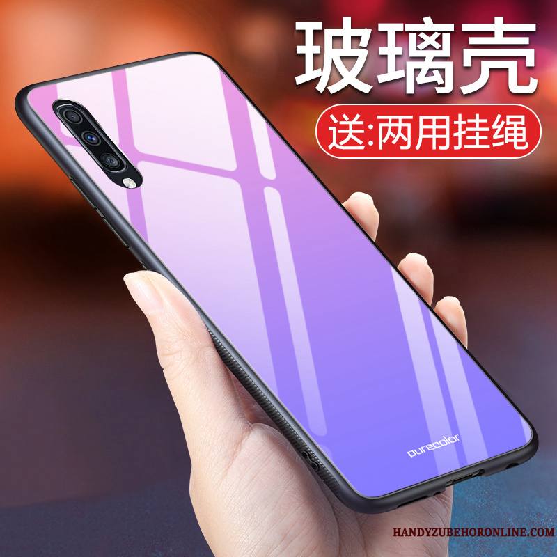 Samsung Galaxy A70 Coque Simple Tendance Créatif Violet Protection Couvercle Arrière Incassable