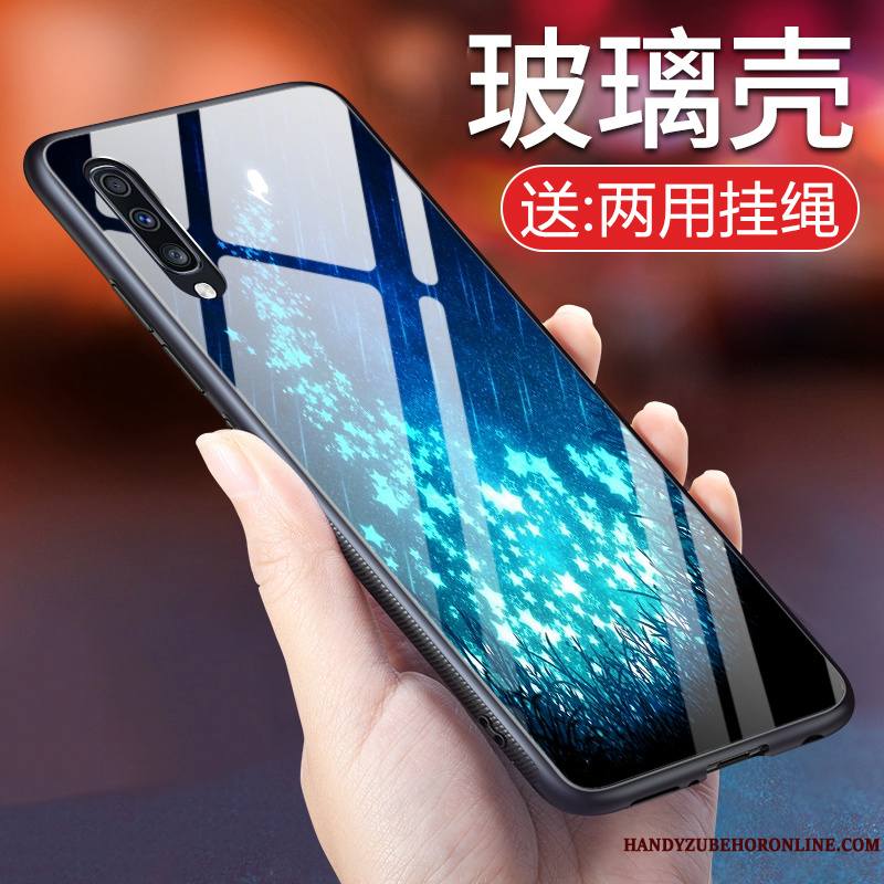 Samsung Galaxy A70 Miroir Tout Compris Étoile Téléphone Portable Bleu Ornements Suspendus Coque