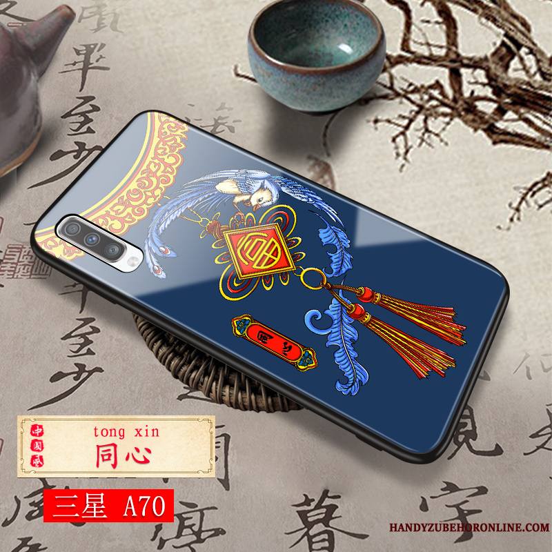 Samsung Galaxy A70 Étui Amoureux Tout Compris Style Chinois Coque Fluide Doux Difficile