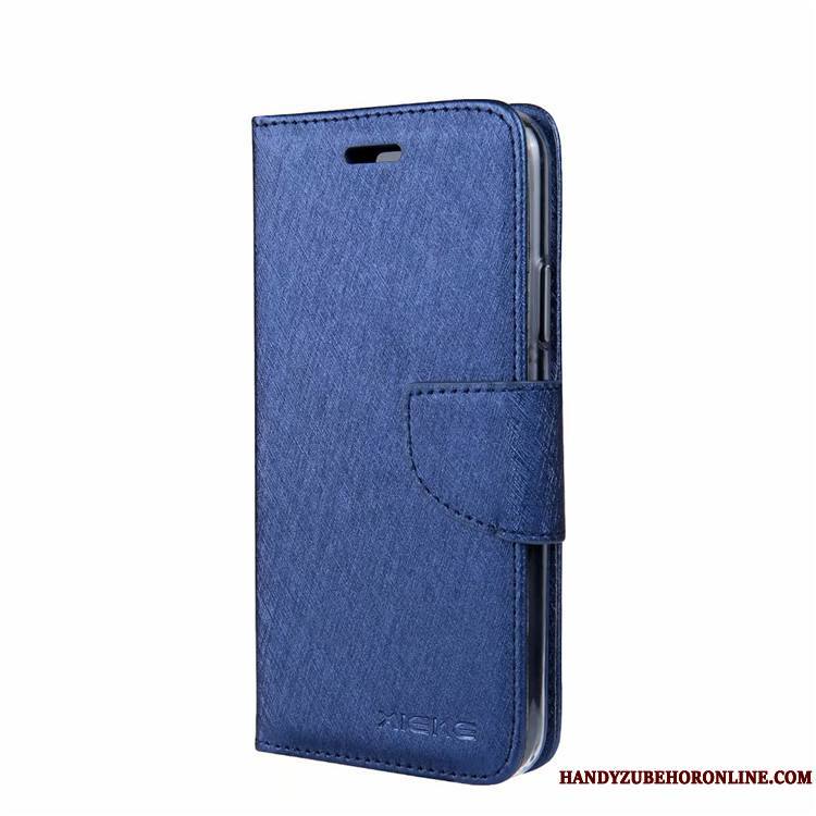 Samsung Galaxy A70 Étui En Cuir Carte Clamshell Coque De Téléphone Business Bleu Mois