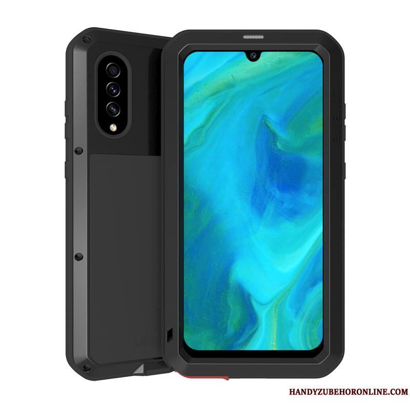 Samsung Galaxy A70s Coque Protection Tout Compris Étui Noir Incassable Border Métal