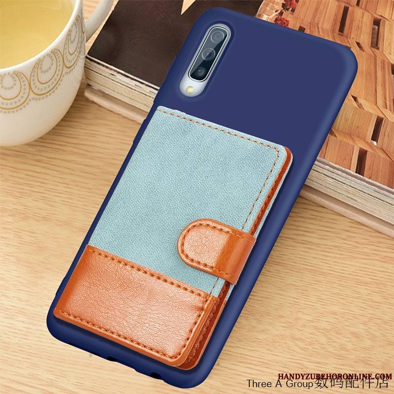 Samsung Galaxy A70s Portefeuille Protection Coque Créatif Bleu Clair Étoile De Téléphone