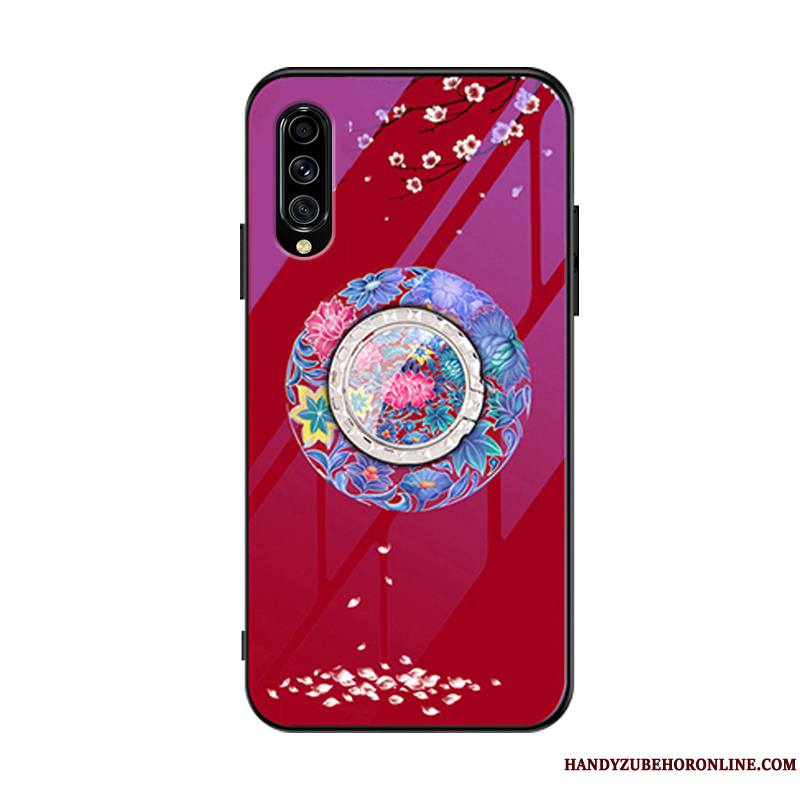 Samsung Galaxy A70s Étoile Une Agrafe Verre Rouge Coque De Téléphone Incassable