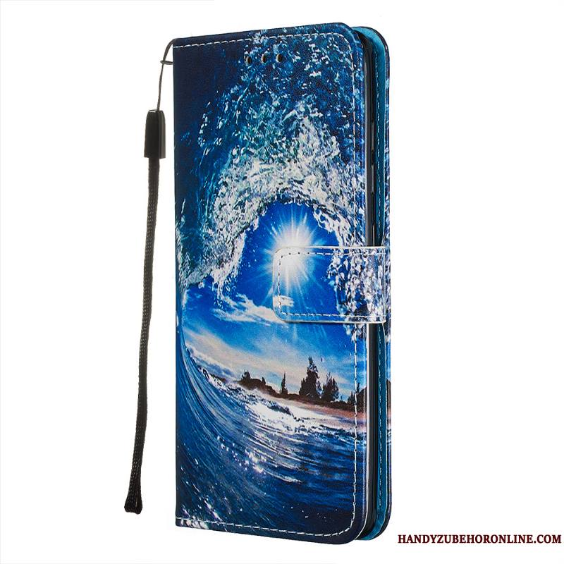 Samsung Galaxy A71 Coque Housse Personnalité Étui En Cuir Bleu Fluide Doux Étoile Téléphone Portable