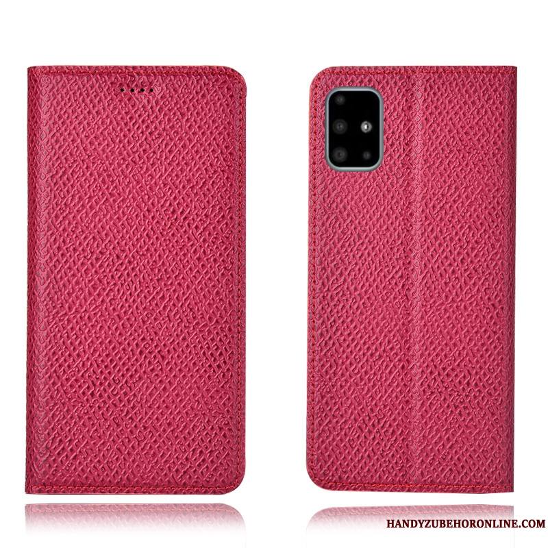 Samsung Galaxy A71 Coque Mesh Étui En Cuir Tout Compris Housse Rouge Incassable Protection