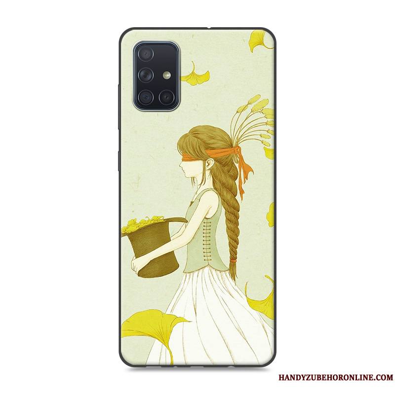 Samsung Galaxy A71 Jaune Nouveau Étoile Ornements Suspendus Personnalité Coque De Téléphone