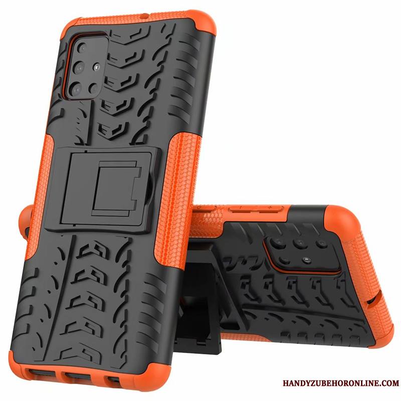 Samsung Galaxy A71 Modèle Fleurie Outdoor Silicone Tout Compris Orange Coque De Téléphone Étoile