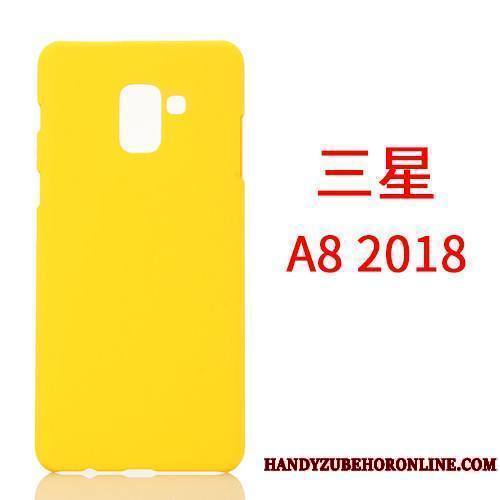 Samsung Galaxy A8 2018 Business Coque Délavé En Daim De Téléphone Incassable Jaune Téléphone Portable