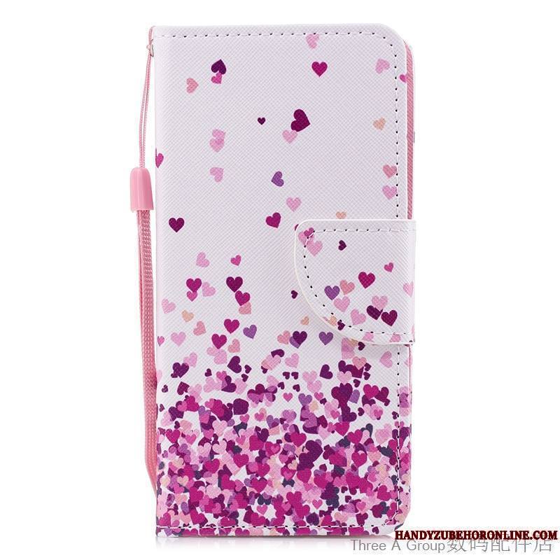 Samsung Galaxy A8 2018 Dessin Animé Coque De Téléphone Protection Étui En Cuir Housse Étoile Rose